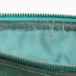 Coach Green/Blue Leather Double Pocket Shoulder Bag  