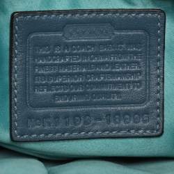 Coach Green/Blue Leather Double Pocket Shoulder Bag  