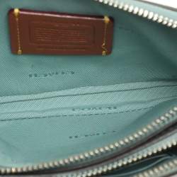 Coach Green Leather Kira Double Zip Crossbody Bag