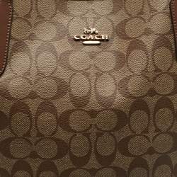 Coach Brown Signature Coated Canvas and Leather City Tote