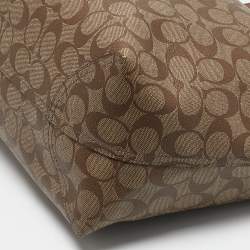 Coach Brown Signature Coated Canvas and Leather City Tote