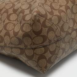 Coach Brown Signature Coated Canvas and Leather City Tote