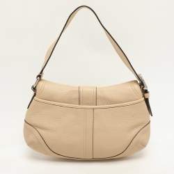 Coach Light Beige Leather C Soho Shoulder Bag