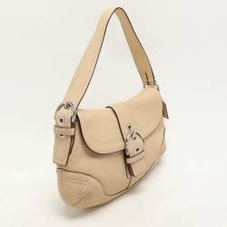 Coach Light Beige Leather C Soho Shoulder Bag
