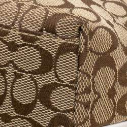 Pre Owned حقيبة كوتش كانفاس بيج/أبيض بالشعار