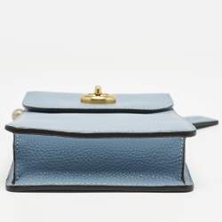 Coach Light Blue Leather Liv Phone Crossbody Bag