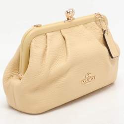 Coach Yellow Leather Nora Kisslock Crossbody Bag