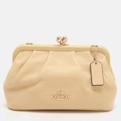 Coach Yellow Leather Nora Kisslock Crossbody Bag