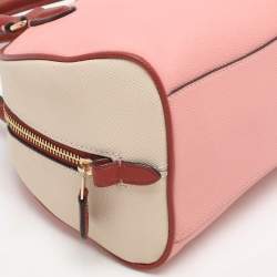Coach Tri-Color Beige Leather Sydney Satchel