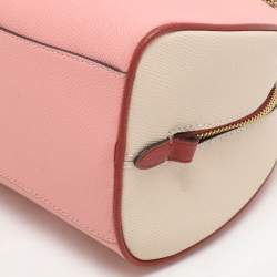 Coach Tri-Color Beige Leather Sydney Satchel