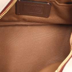 Coach Tri-Color Beige Leather Sydney Satchel