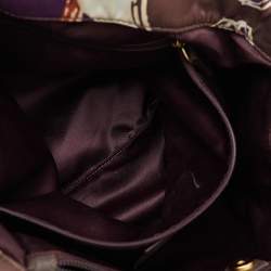 Coach Multicolor Ashley Logo Scarf Print Satin and Patent Leather Tote