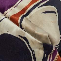 Coach Multicolor Ashley Logo Scarf Print Satin and Patent Leather Tote