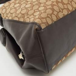 Coach Choco Brown/Beige Signature Canvas Edie Shoulder Bag