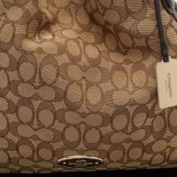 Coach Choco Brown/Beige Signature Canvas Edie Shoulder Bag