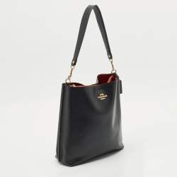 Coach Black Leather Mollie Bucket Bag