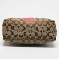 Coach Beige Signature Canvas and Leather Top Zip Tote 