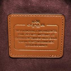 Coach Black/Burgundy Signature Embossed Patent Leather Margot Satchel