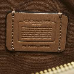 Coach Beige Signature Coated Canvas and Leather Mini Rowan Satchel