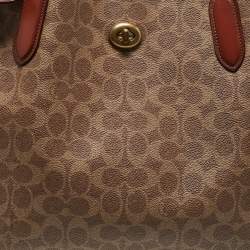 Coach Beige/Brown Signature Coated Canvas and Leather Willow Tote