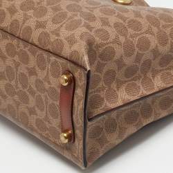 Coach Beige/Brown Signature Coated Canvas and Leather Willow Tote