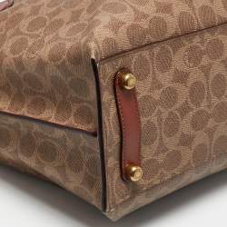 Coach Beige/Brown Signature Coated Canvas and Leather Willow Tote