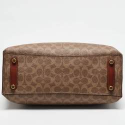Coach Beige/Brown Signature Coated Canvas and Leather Willow Tote