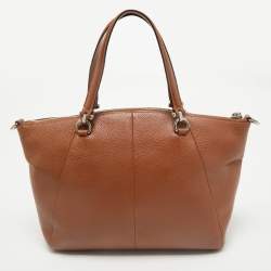Coach Brown Pebbled Leather Prairie Satchel