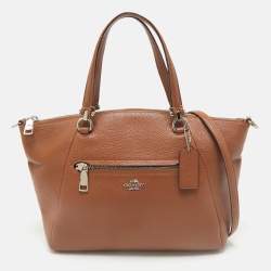 Coach Brown Pebbled Leather Prairie Satchel