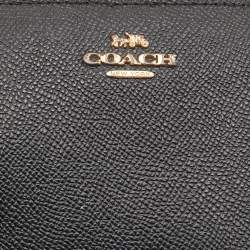 Pre Owned Coach Black Crossgrain Leather Compact Wallet