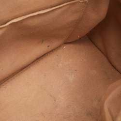 Pre Owned Coach Off White/Brown Signature Coated Canvas and Leather Rowan Boston Bag