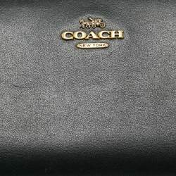 Coach Dark Green Leather Accordion Zip Around Wallet