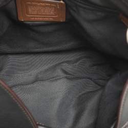 Coach Dark Brown/Grey Jacquard Canvas and Leather Legacy Lexy Shoulder Bag