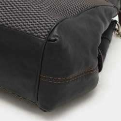 Coach Dark Brown/Grey Jacquard Canvas and Leather Legacy Lexy Shoulder Bag
