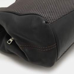 Coach Dark Brown/Grey Jacquard Canvas and Leather Legacy Lexy Shoulder Bag