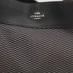 Coach Dark Brown/Grey Jacquard Canvas and Leather Legacy Lexy Shoulder Bag