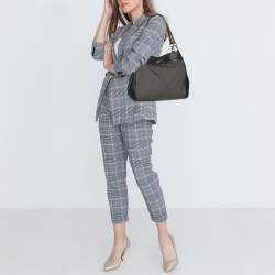 Coach Dark Brown/Grey Jacquard Canvas and Leather Legacy Lexy Shoulder Bag