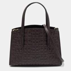 Coach Burgundy Signature Leather Charlie Carryall 28 Bag