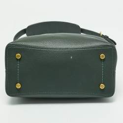 Pre Owned Coach Dark Green Leather Willow Bucket Bag