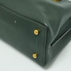 Pre Owned Coach Dark Green Leather Willow Bucket Bag