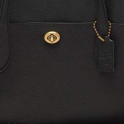 Coach Black Leather and Suede Lora Carryall Satchel