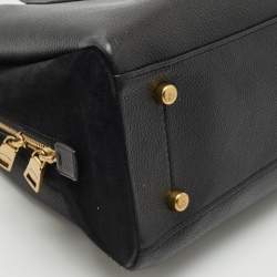 Coach Black Leather and Suede Lora Carryall Satchel