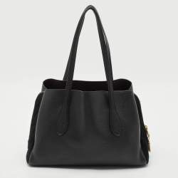 Coach Black Leather and Suede Lora Carryall Satchel
