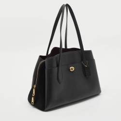 Coach Black Leather and Suede Lora Carryall Satchel
