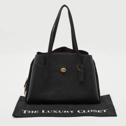 Coach Black Leather and Suede Lora Carryall Satchel