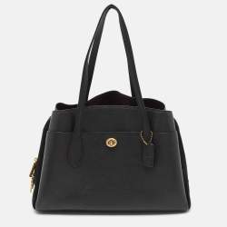 Coach Black Leather and Suede Lora Carryall Satchel