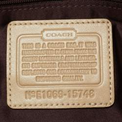 Coach Beige Mix Leather Mia Inlaid C Tote