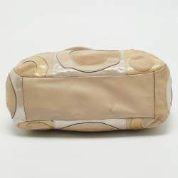 Coach Beige Mix Leather Mia Inlaid C Tote