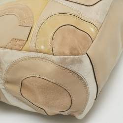Coach Beige Mix Leather Mia Inlaid C Tote