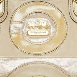 Coach Beige Mix Leather Mia Inlaid C Tote